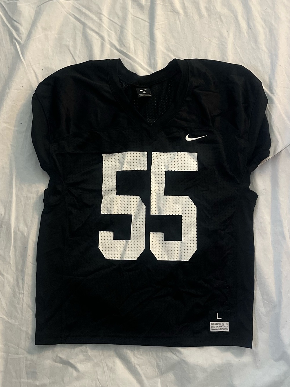 Nike Black Youth Football Jersey with White 55 Size L